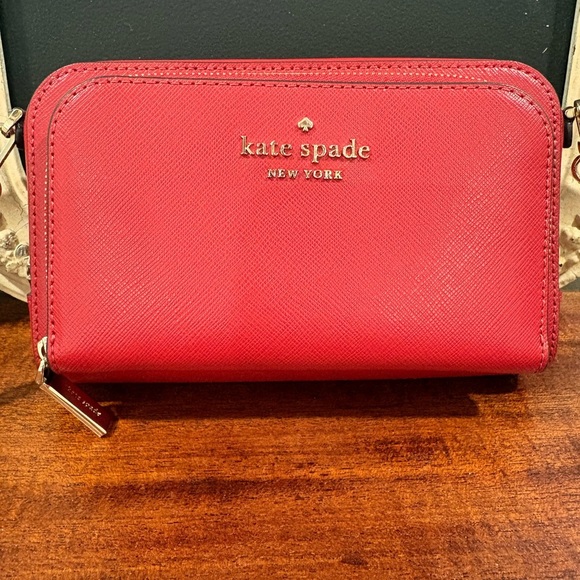 kate spade Handbags - Kate Spade Vibrant Red Zip-Around Wallet